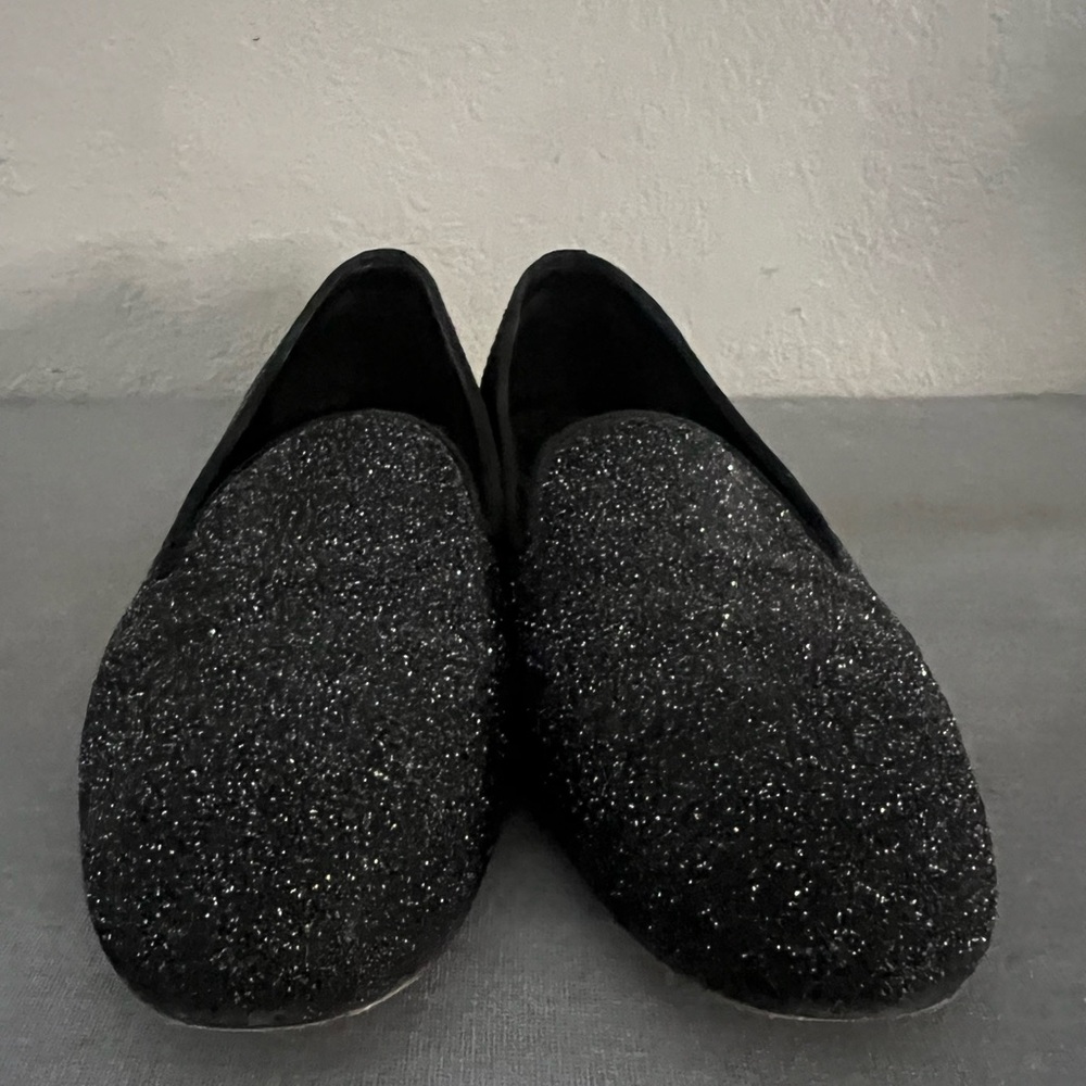 Saint Laurent black, glitter loafers